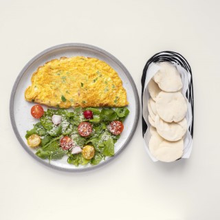 Omelette with Brioche Bread